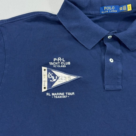 Ralph Lauren Polo Shirt Men's 4XB Navy Blue Yacht Club Marine Tour Short Sleeve - Picture 6 of 6